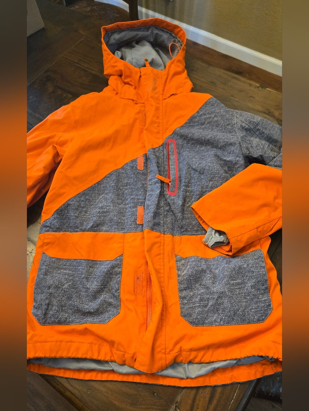 Billabong Snowboard Ski Jacket Orange And Grey Soze Medium